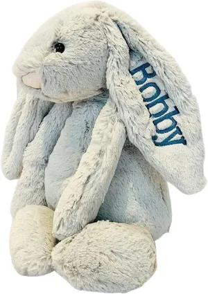 Personalized Easter Bunny Embroidered Bunny Plush with Child's Name Handmade Custom Plush Toy Child's First Easter Gifts Personalized Baby Gifts (Embroidered Bunny)