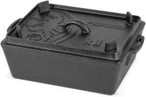 Petromax Loaf Pan with Lid, Large Cast Iron Bakeware Pan with Handles for Campfire or Home Kitchen, Pre-Seasoned, Can Also Use Lid for Cooking, 5.8 Quart