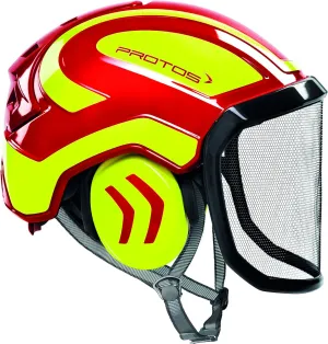 Pfanner Protos Integral Arborist Helmet - Red & Yellow