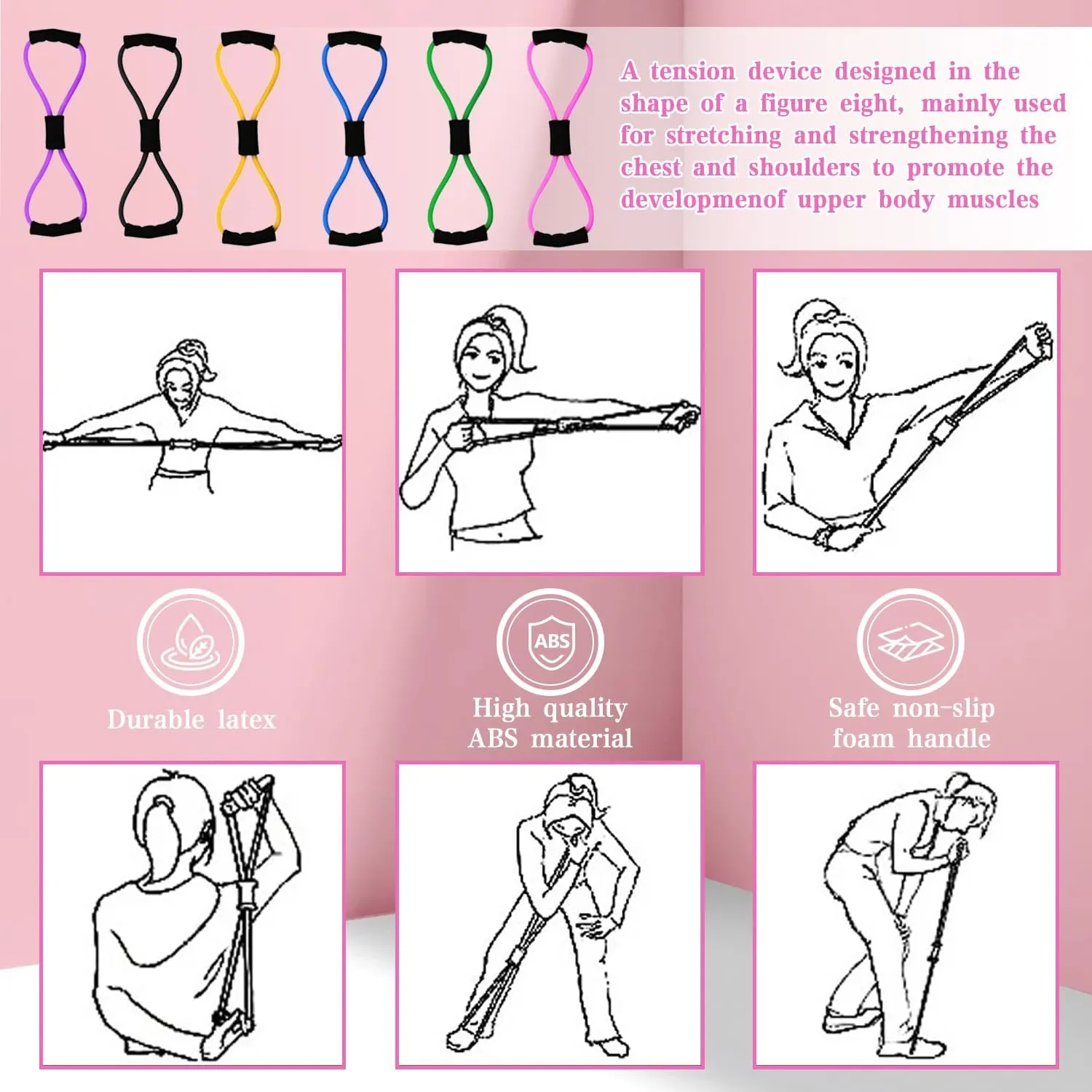 Pilates Essentials Kit for Women, Better Me Pilates Kit for Home Workouts, Pilates Rings Booty Bands for Working Out Glutes Yoga Ball 25cm Figure 8 Resistance Band Yoga Bands for Stretching