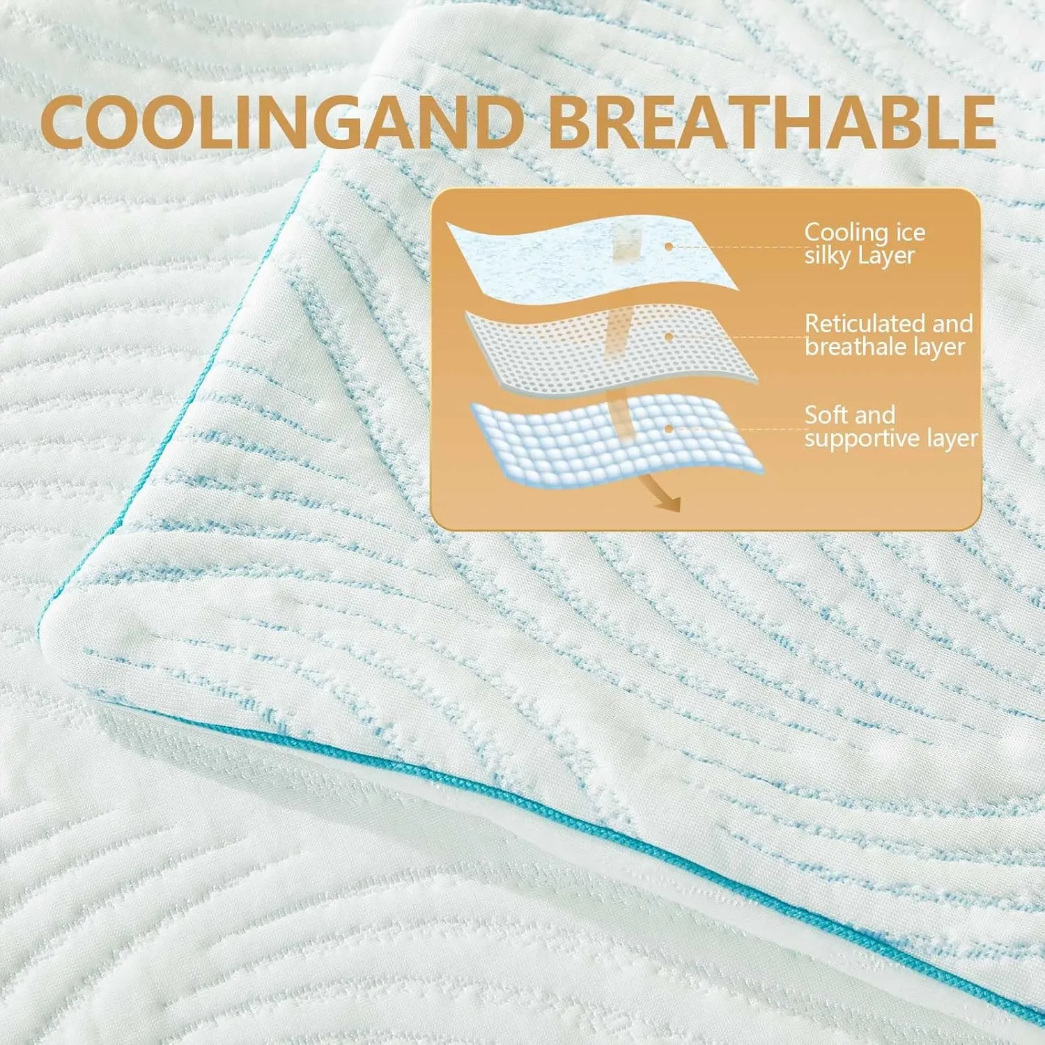 Pillows Queen Size Set of 2 Cooling Memory Foam Pillows for Sleeping Adjustable Medium Firm Back and Side Sleeper