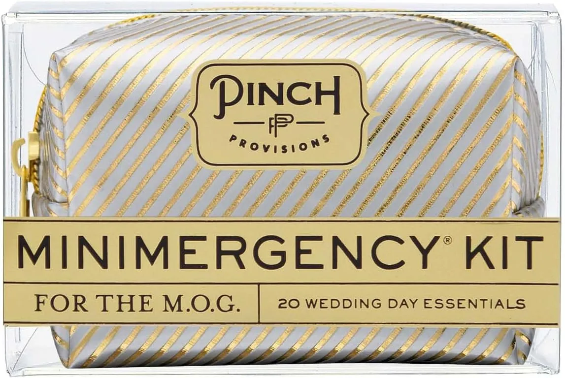 Pinch Provisions Minimergency Kit for M.O.G, Includes 20 Must-Have Emergency Essentials for The Big Day, Compact, Multi-Functional Zipper Pouch, Perfect Survival Kit for Mother of Groom