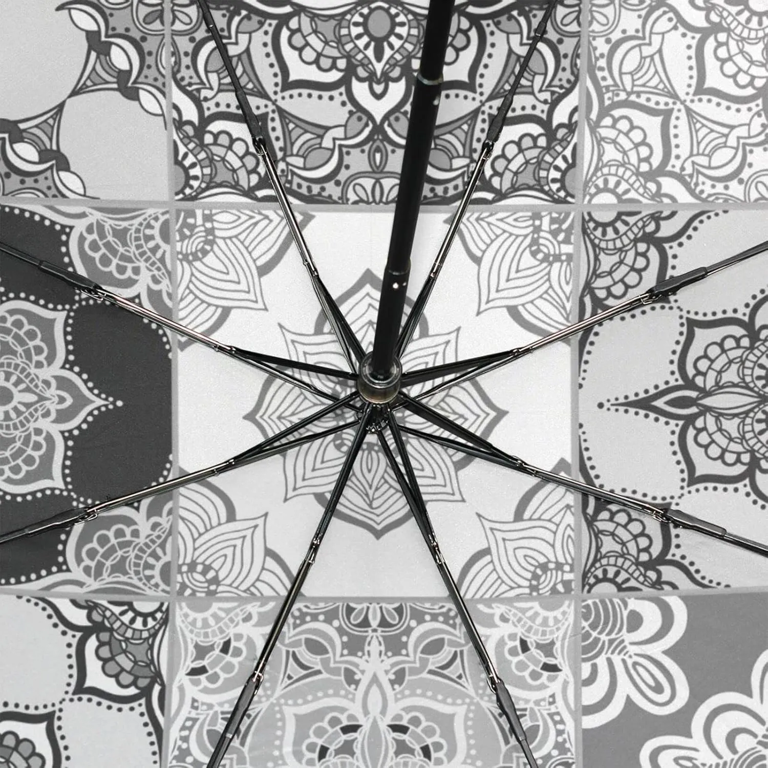 Poeticcity Rain Travel Umbrella, Hand Open Close Windproof Waterproof Folding Umbrella, Compact Canopy Strong Ray Parasol Umbrella