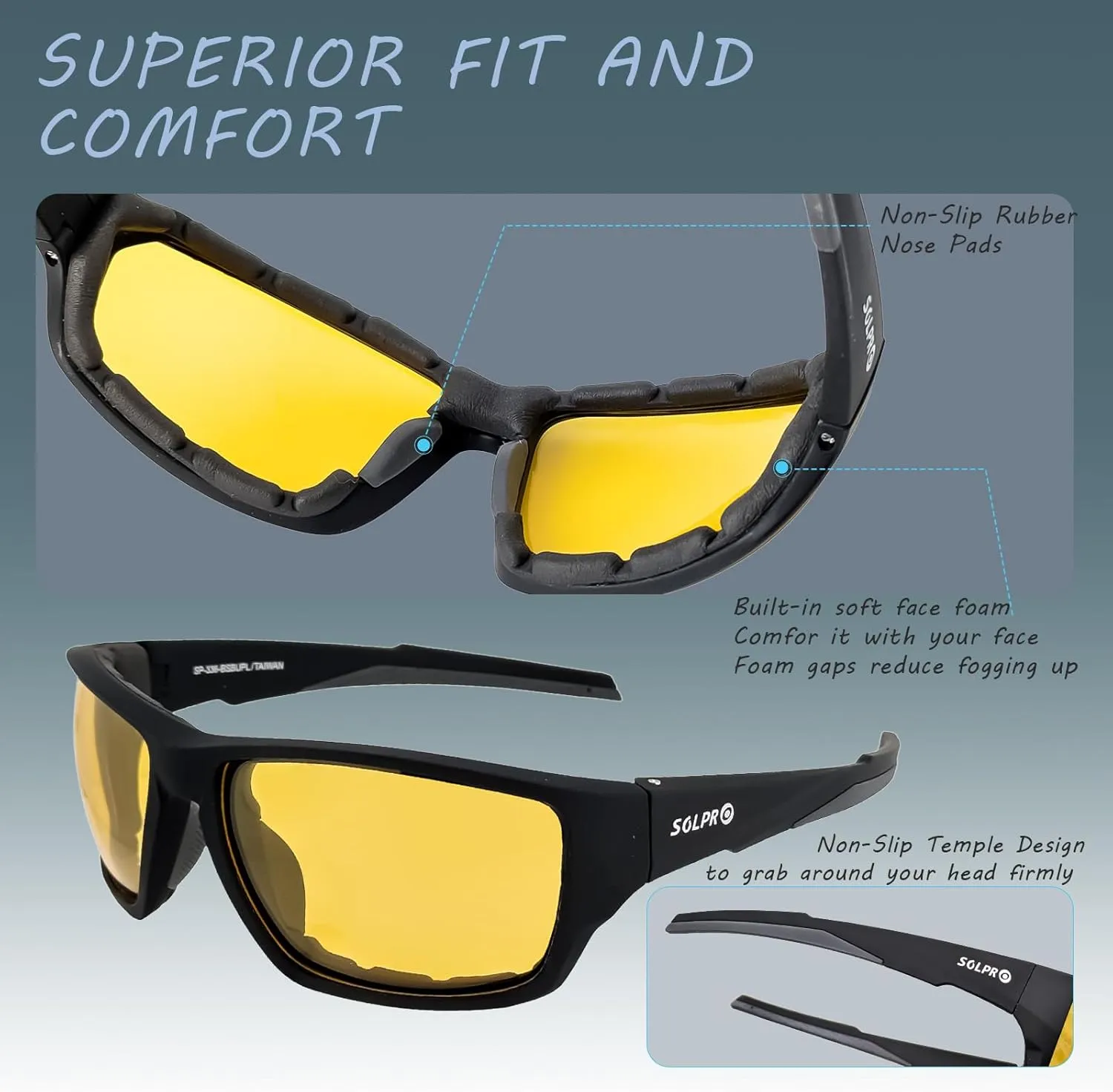 Polarized Sports Sunglasses Stylish designed Foam Padded UV Protection for Men and Women