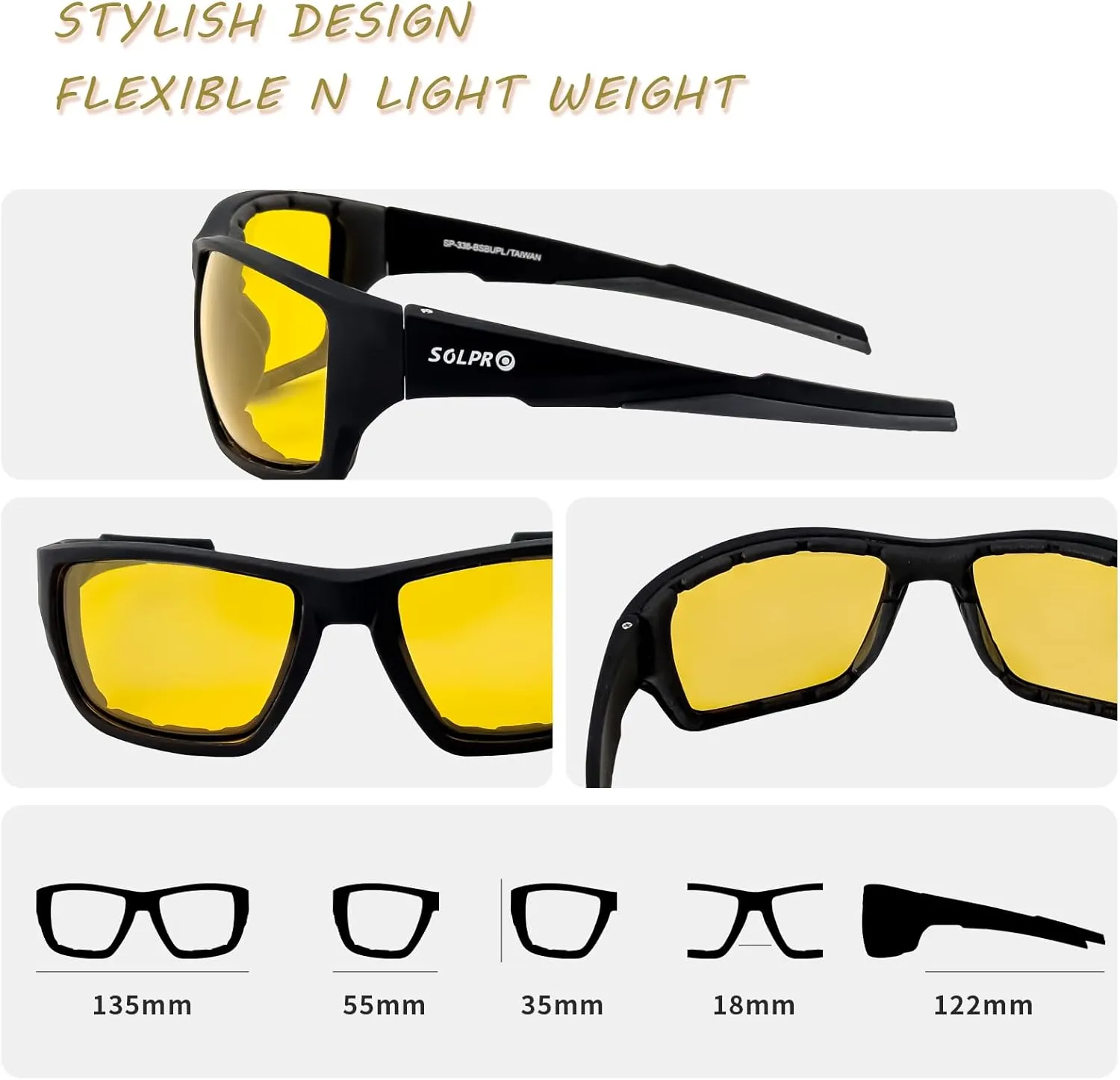 Polarized Sports Sunglasses Stylish designed Foam Padded UV Protection for Men and Women