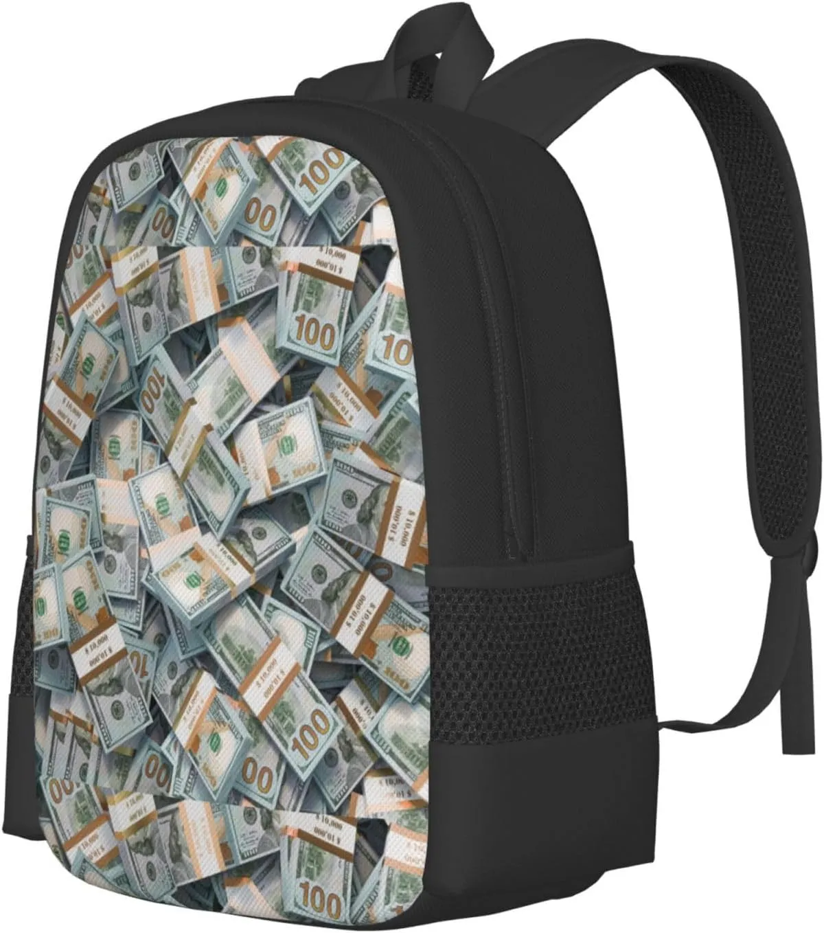 Polyester Rucksack for Money American Bill Dollar Traveling & Camping Backpack - Large Capacity Multipurpose Anti-Theft Bookbag for Men Women