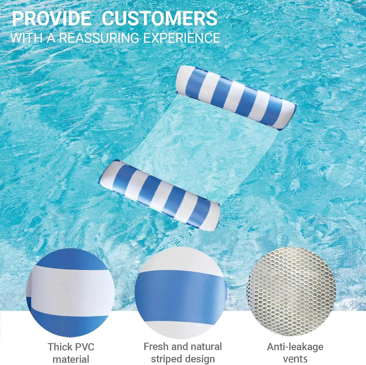 Pool Floats - Inflatable Pool Floats Adults, Inflatable Mesh Floating Rafts, 4-in-1 Multi-Purpose Pool Floaties for Adults, Pool Accessories Water Hammock Lounges for Pool Parties