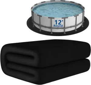 Pool Liner Pad for Above Ground Round Pool, 12 Ft Seamless Swimming Pool Ground Cloth, Puncture Resistant Pool Mat Extend The Life of Pool or Hot Tub Liner, Tarp for Under Pool Padding