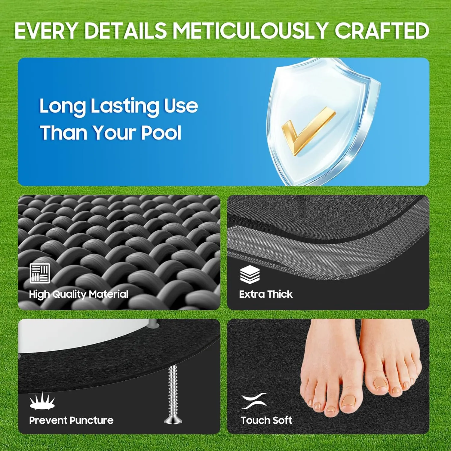 Pool Liner Pad for Above Ground Round Pool, 12 Ft Seamless Swimming Pool Ground Cloth, Puncture Resistant Pool Mat Extend The Life of Pool or Hot Tub Liner, Tarp for Under Pool Padding