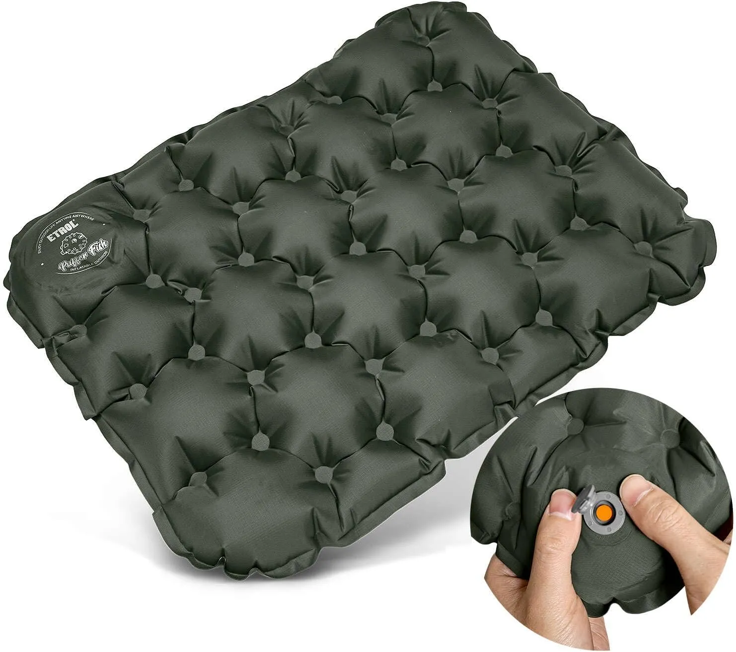 Portable Inflatable Seat Cushion, Lightweight Camping Air Sitting Pad with Storage bag and Repair Cloths, Waterproof Air Bleacher Seat Cushion for Climbing Hiking Office Airplane Car Stadium Seat