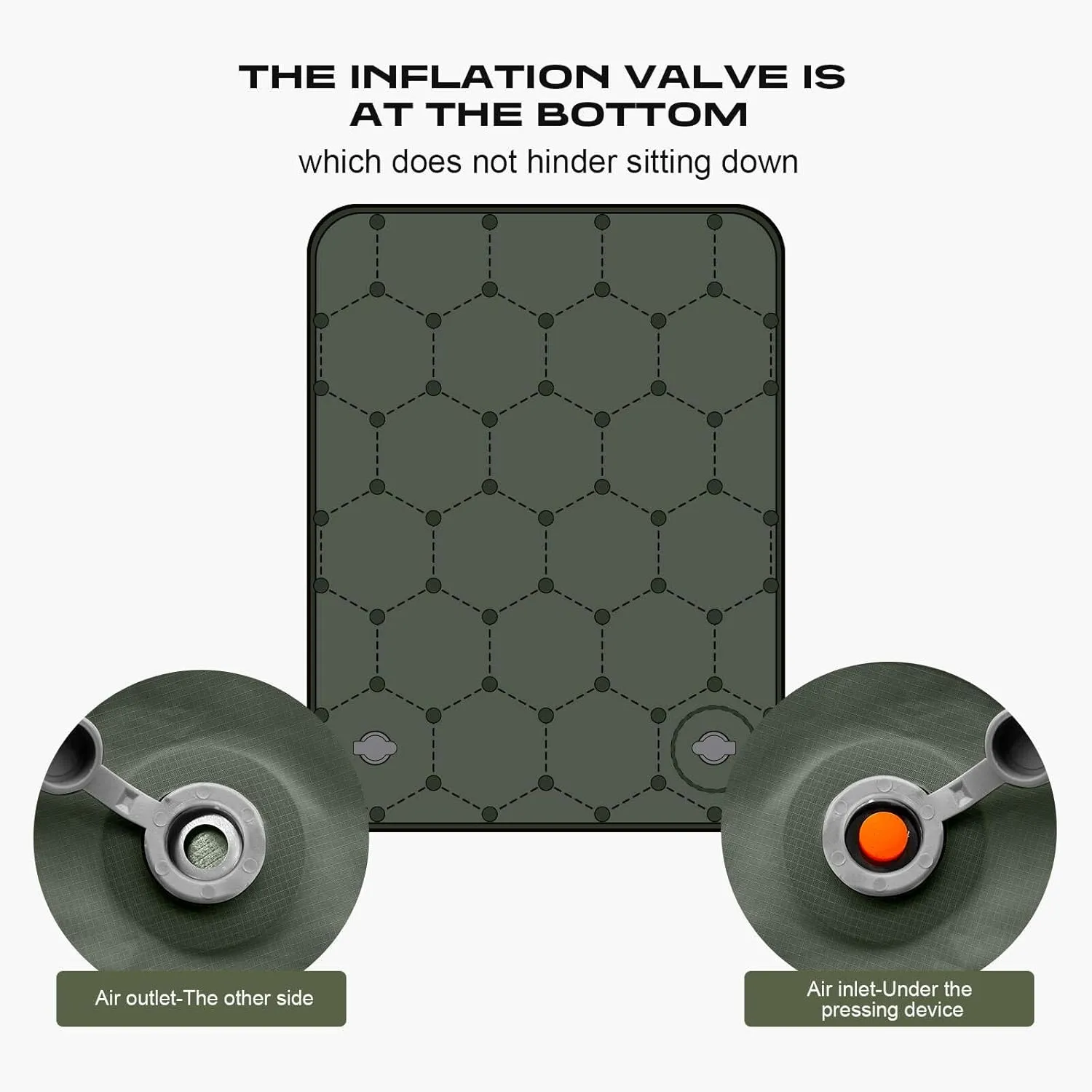 Portable Inflatable Seat Cushion, Lightweight Camping Air Sitting Pad with Storage bag and Repair Cloths, Waterproof Air Bleacher Seat Cushion for Climbing Hiking Office Airplane Car Stadium Seat