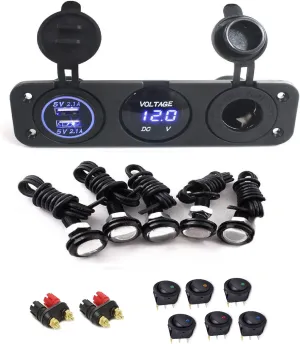 Portable Power Box Component Kit - 12v Power Station Kit for Camping, Hunting, Fishing, Survival Situations and Outdoor Use (Box/Battery Not Included)