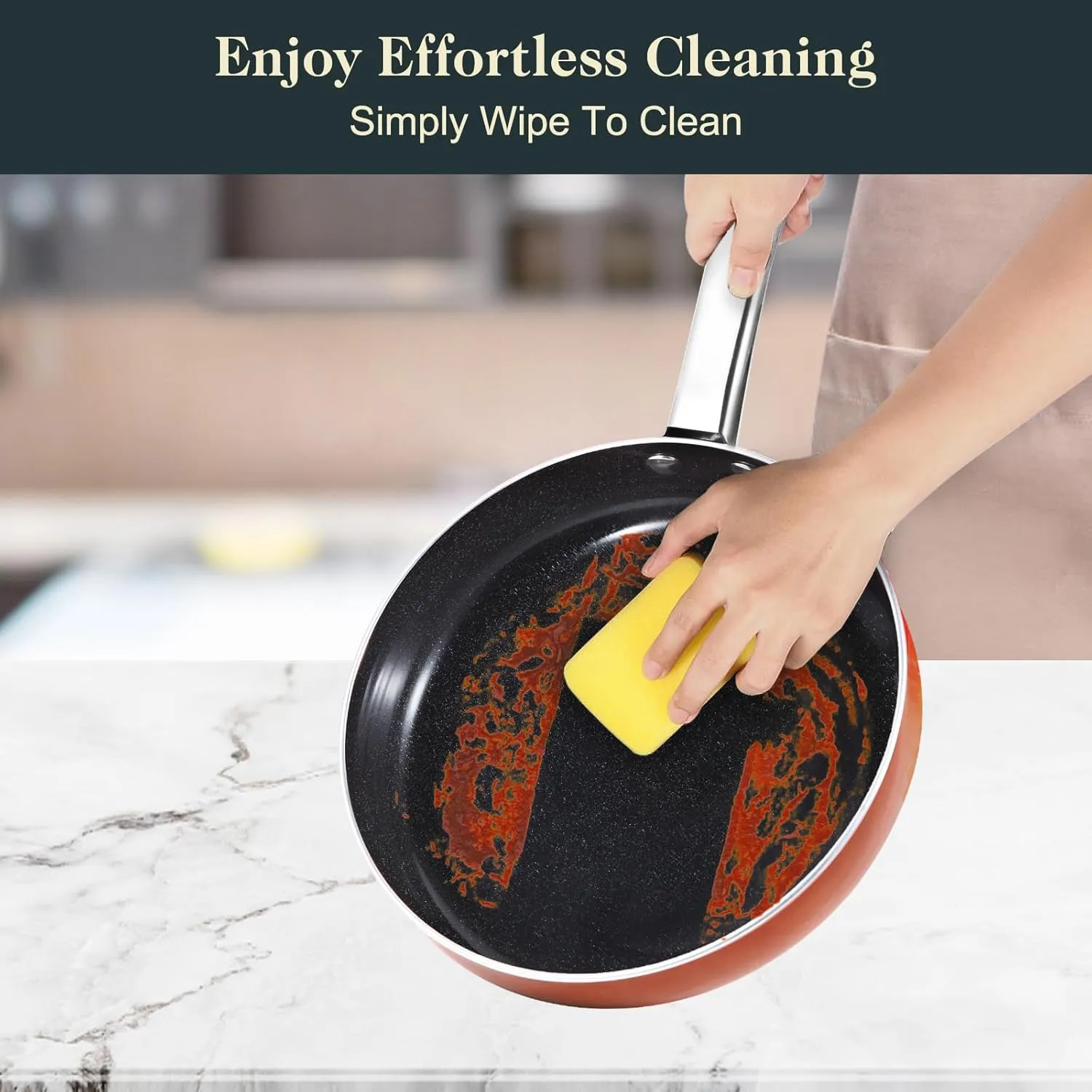 Pots and Pans Set Non Stick, 11pcs Ceramic Cookware Set, Non Toxic Induction Cookware, Kitchen Cooking Set w/Fry Pans, Saucepans, Oven Safe, Copper