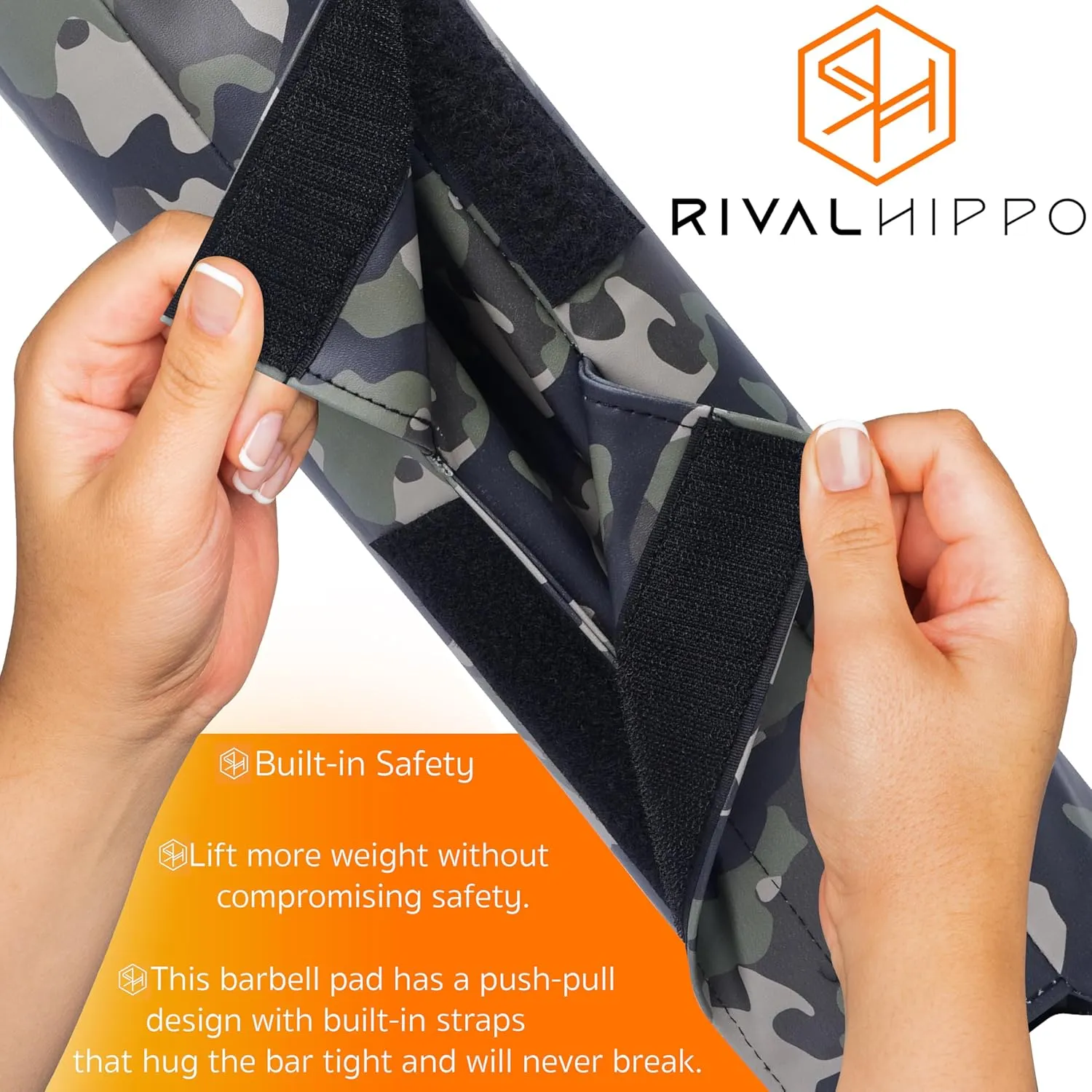 Premium Hip Thrust and Squat Pad - Non-Slip Barbell Pad for Comfortable Squats, Lunges, Glute Bridges; Built-In Safety Straps, Reinforced PU Leather Cover - Olympic Bar and Smith Machine