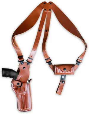 Premium Leather Vertical Shoulder Holster System with Bullet Carrier, Fits Cattleman 1873, 45 Colt 4-3/4’’ BBL, R/H Draw, Brown Color #5401#