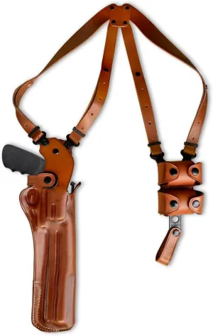 Premium Leather Vertical Shoulder Holster System with Double Speed Loader, Taurus Raging Hunter 44 Mag/ 454 Casull 8-3/8" Barrel, R/H Draw Brown Color #1576#