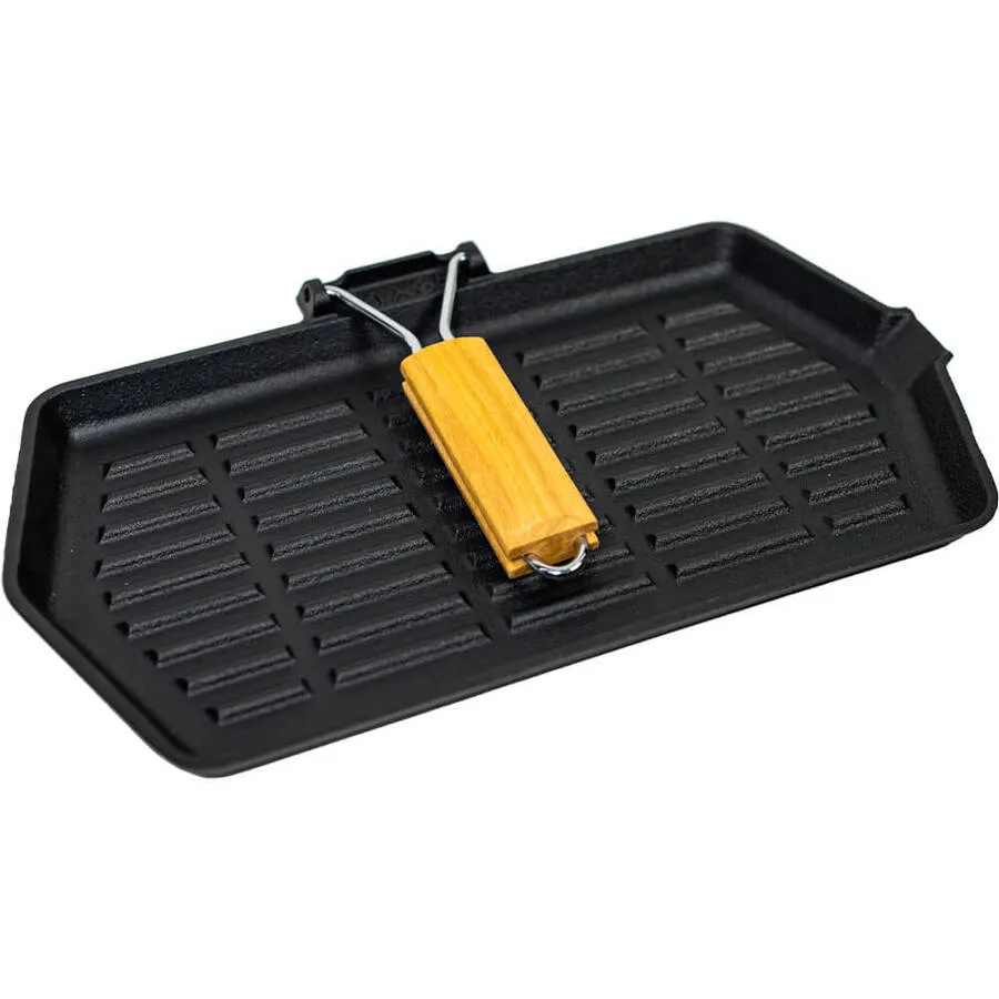 Preseasoned Cast Iron Frypan with Folding Handle 210mm x 350mm | Supex