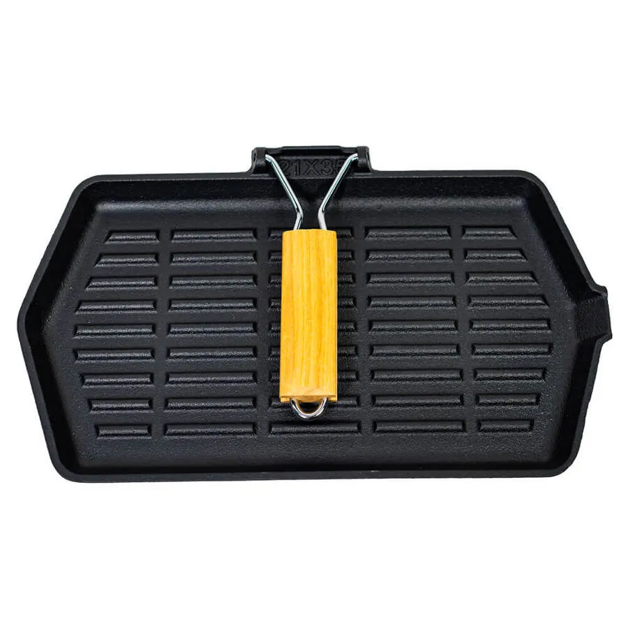 Preseasoned Cast Iron Frypan with Folding Handle 210mm x 350mm | Supex
