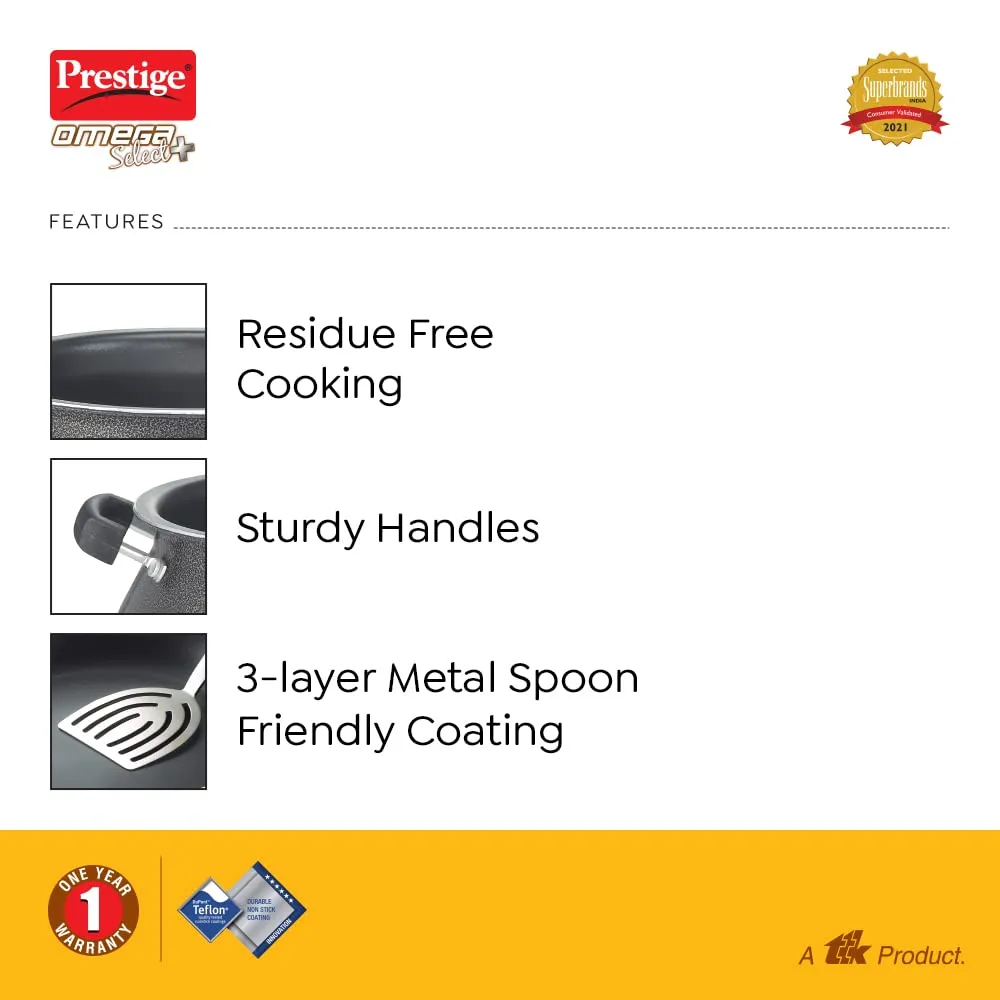 Prestige 4 litres Omega Select Plus 20 Cm Non Stick Junior Handi Dupont Teflon Non-Stick Coating