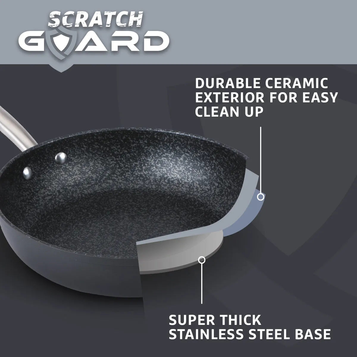 Prestige Scratch Guard Aluminium Stirfry, 29cm