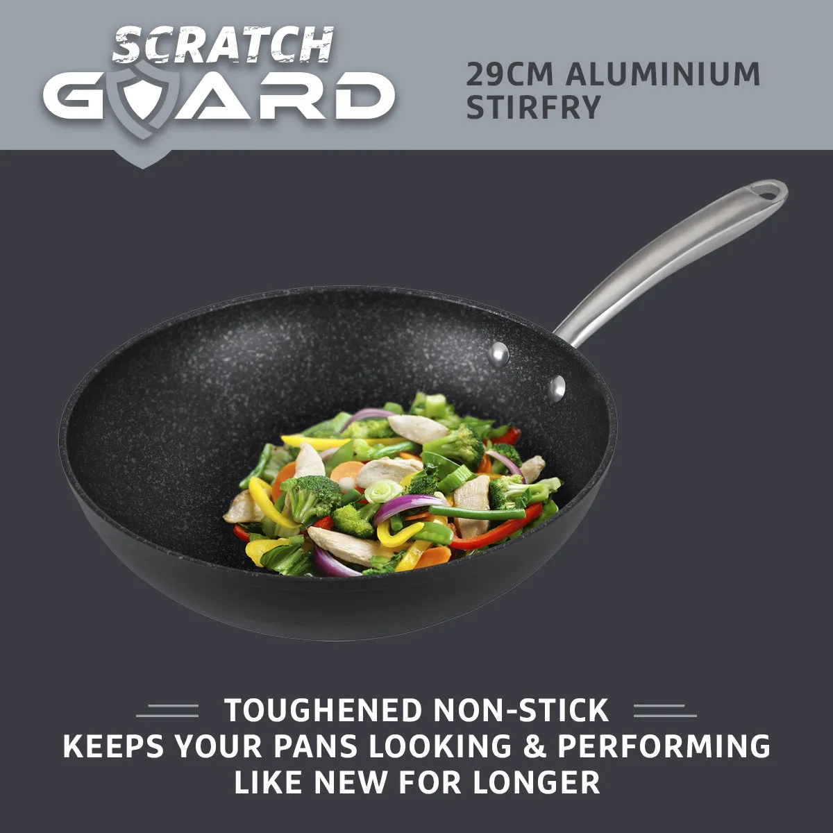 Prestige Scratch Guard Aluminium Stirfry, 29cm