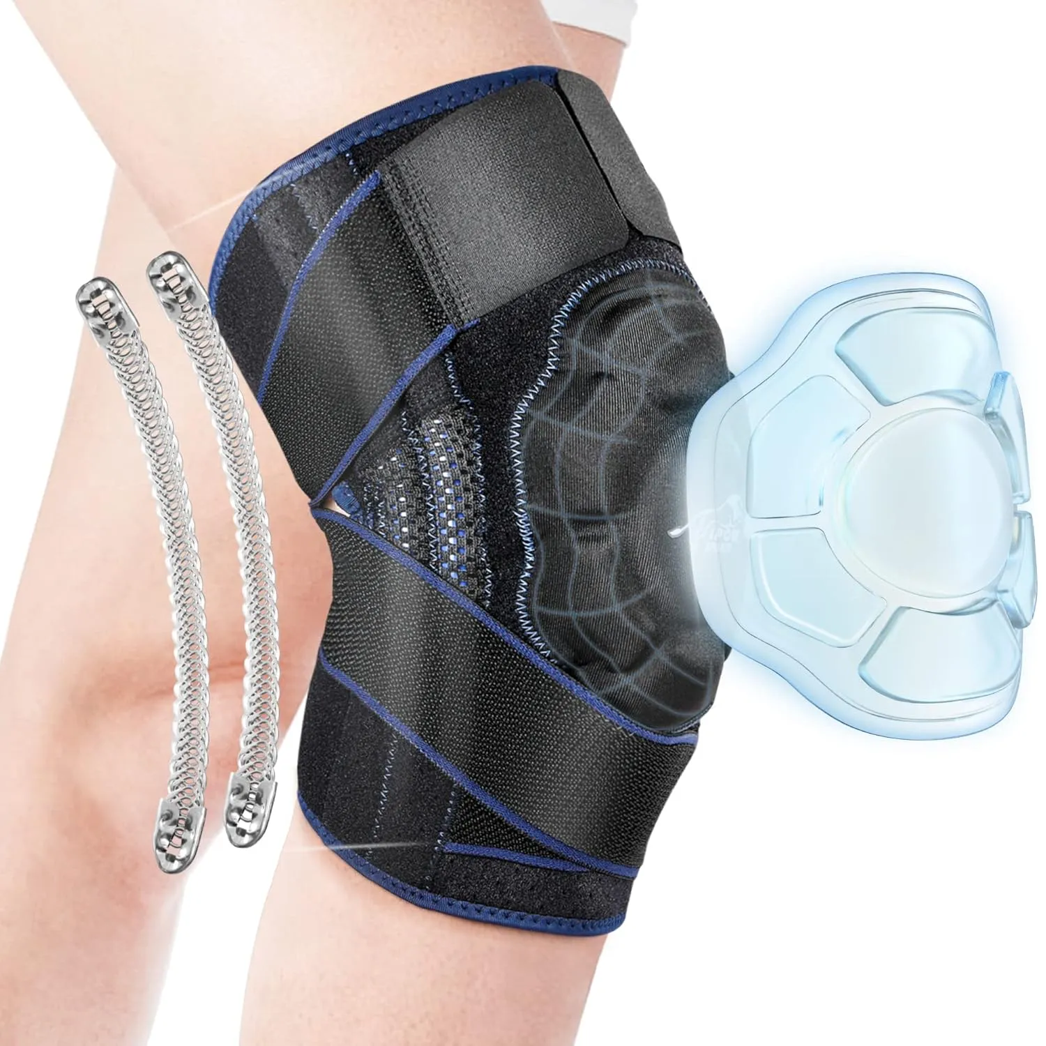 Professional Knee Support for Men & Women with Patella Gel Pad, Knee Brace with Side Stabilizers for Meniscus Tear, Arthritis Pain, ACL
