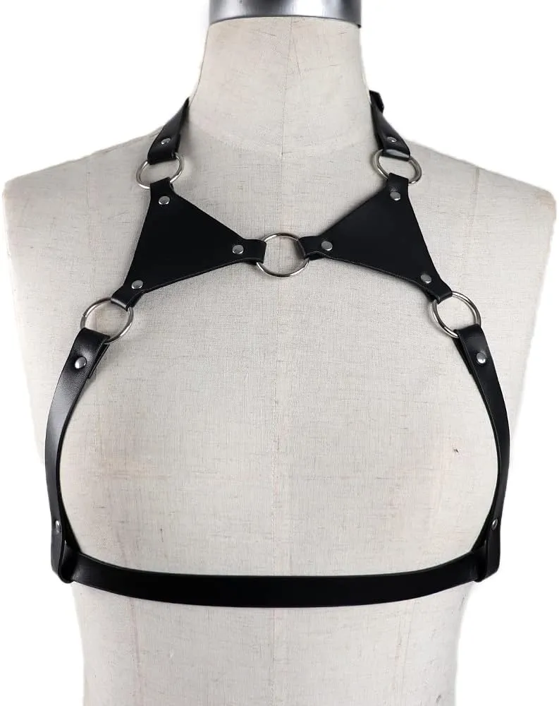 Punk Leather Body Chain Adjustable Waist Chain Belt Belly Chains Rave Nightclub Party Body Accessories for Women and Girls