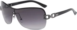 Punk Trendy Rimless Sunglasses Women's One Body Type Fashion Oval Sun Glasses Summer Trend Men Eyewear Uv400