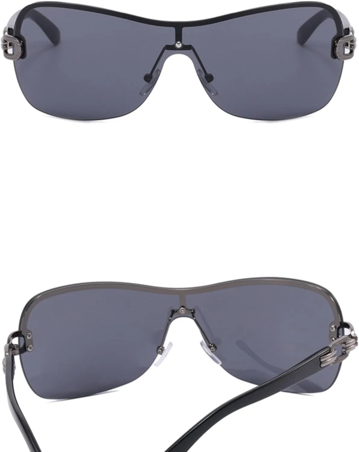 Punk Trendy Rimless Sunglasses Women's One Body Type Fashion Oval Sun Glasses Summer Trend Men Eyewear Uv400