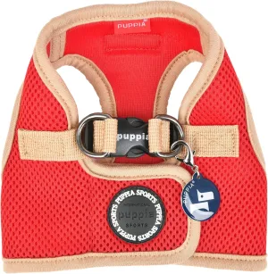 Puppia Soft Vest Dog Harness II Mesh Step-in All Season No Pull No Choke Walking Training for Small & Medium Dog - RED - S