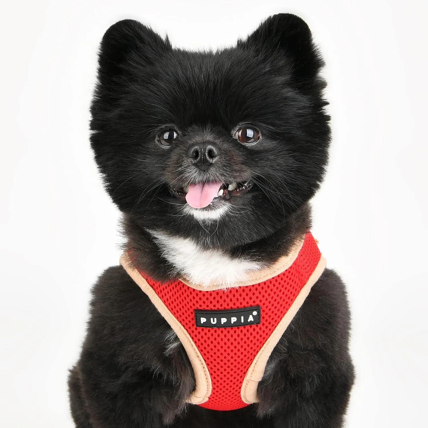 Puppia Soft Vest Dog Harness II Mesh Step-in All Season No Pull No Choke Walking Training for Small & Medium Dog - RED - S