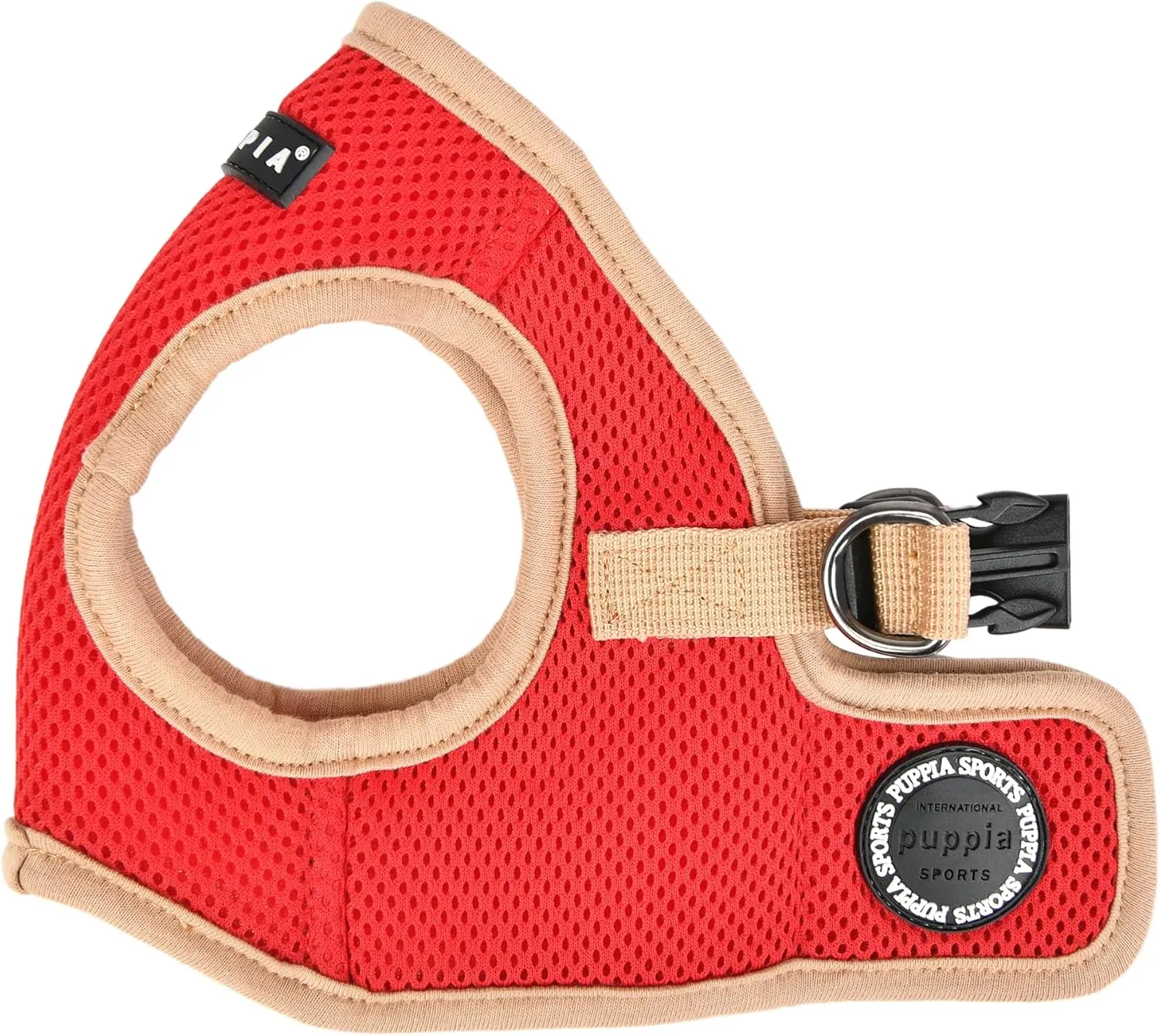 Puppia Soft Vest Dog Harness II Mesh Step-in All Season No Pull No Choke Walking Training for Small & Medium Dog - RED - S
