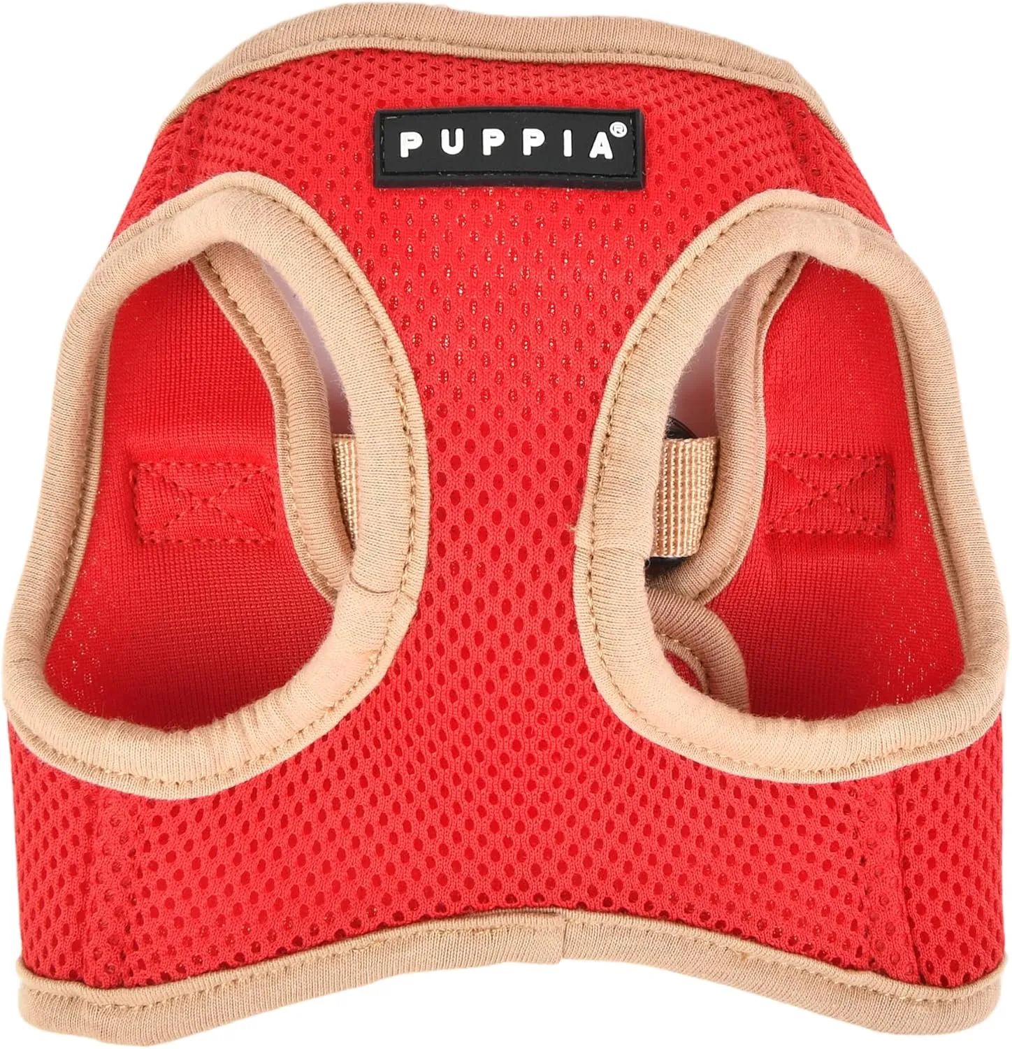 Puppia Soft Vest Dog Harness II Mesh Step-in All Season No Pull No Choke Walking Training for Small & Medium Dog - RED - S