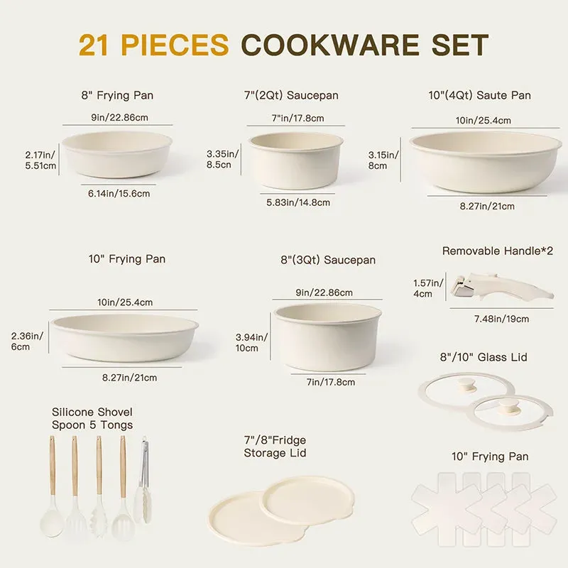 PurePan 21-Piece Ceramic Cookware Set