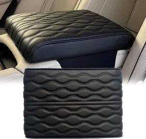 QODOLSI 1 PC Car Memory Cotton Hand Armrest Pads, Armrest Boxes Increase Pads, Four Seasons Universal Armrest Boxes, Central Console Lid Protector, Suitable for Most Cars (Black)