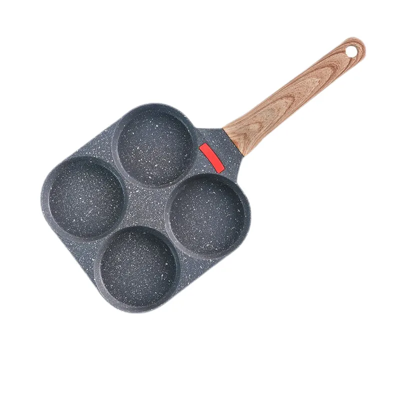 Quad Non-Stick Frying Pan Four-Hole Eggs & Pancakes Kitchen Cooking Skillet