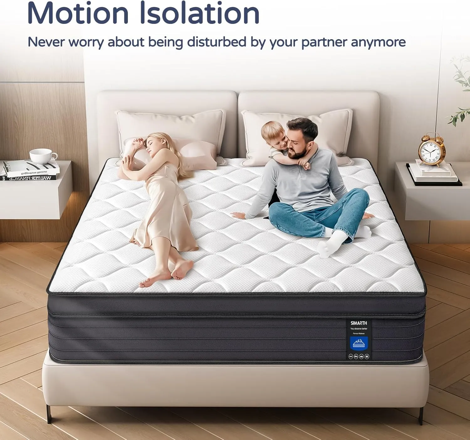 Queen Mattress - 14 Inch Hybrid Queen Size Mattress in a Box, Gel Memory Foam Queen Matress with Motion Isolation and Pressure Relief, Strong Edge Support and Pocket Springs, Medium Firm