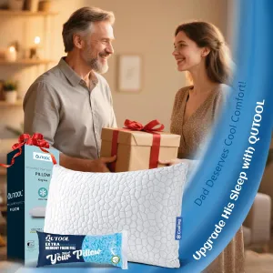 QUTOOL Shredded Memory Foam Pillows for Sleeping King Size Pillow, Cooling Gel Pillows for Hot Sleepers Cool Pillow for Side and Back Sleeper, Soft Yet Support Adjustable Bed Pillow, Gifts for Father