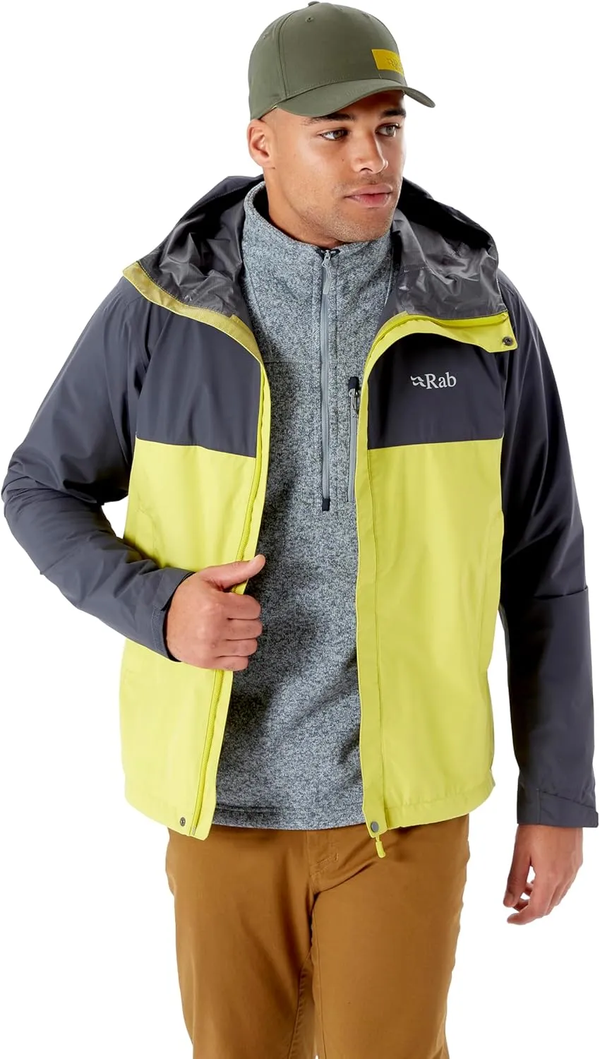 Rab Men's Downpour Eco Waterproof Breathable Jacket for Hiking & Climbing