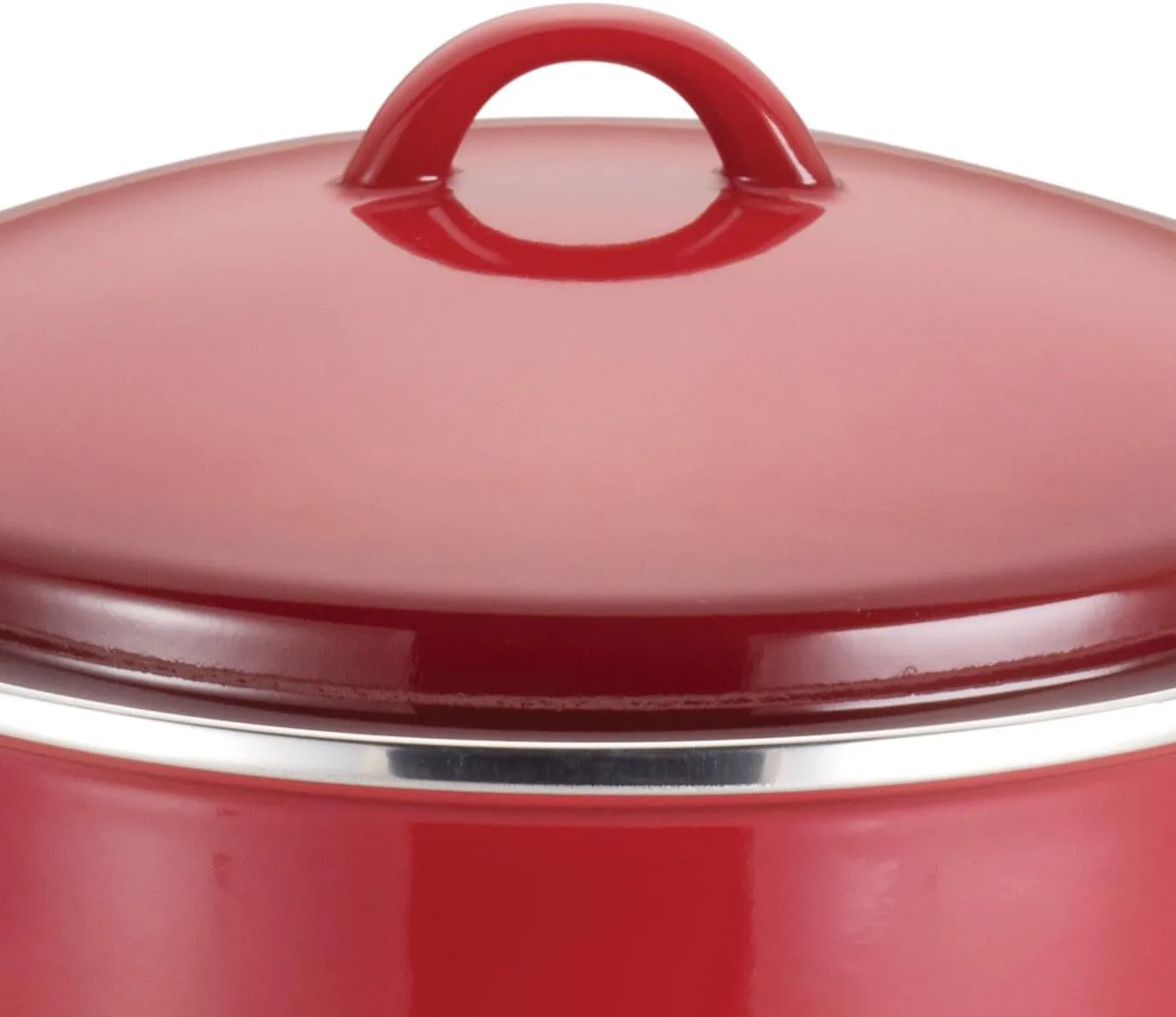 Rachael Ray Enamel on Steel Stock Pot/Stockpot with Lid, 12 Quart, Red Gradient