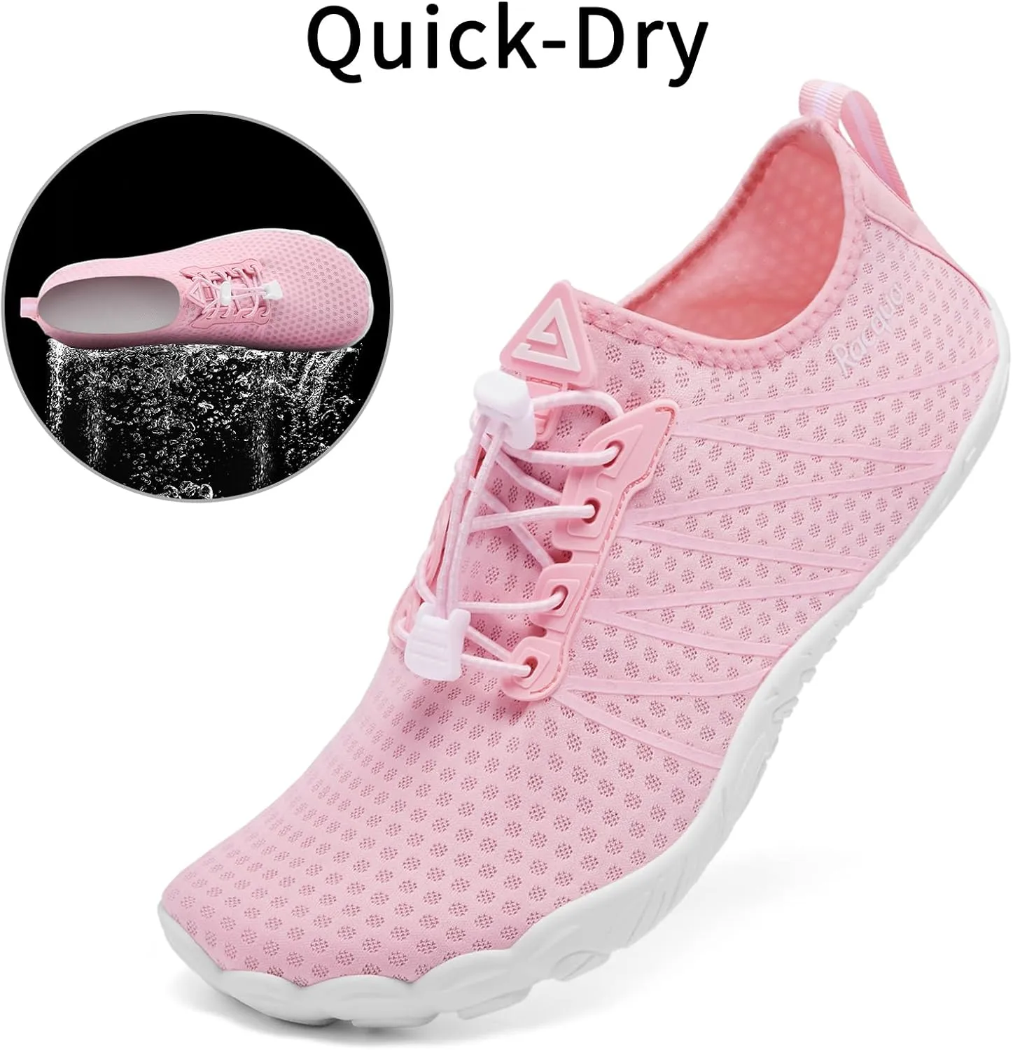 Racqua Men Women Water Shoes Quick-Dry Breathable Swim Shoes Lightweight Aqua Shoes Beach Pool Hiking Shoes