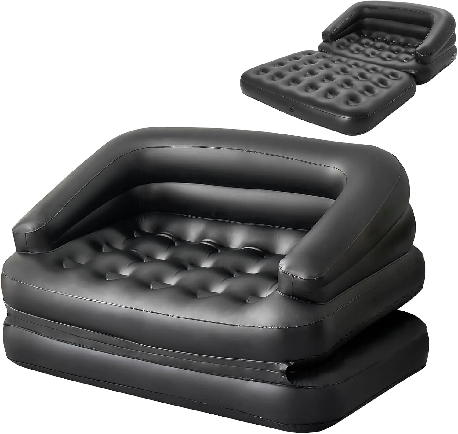 RAPTAVIS Inflatable Sofa Bed for Camping, Pool Float Couch Outdoor Mattress Bed with Armrest, Full Size