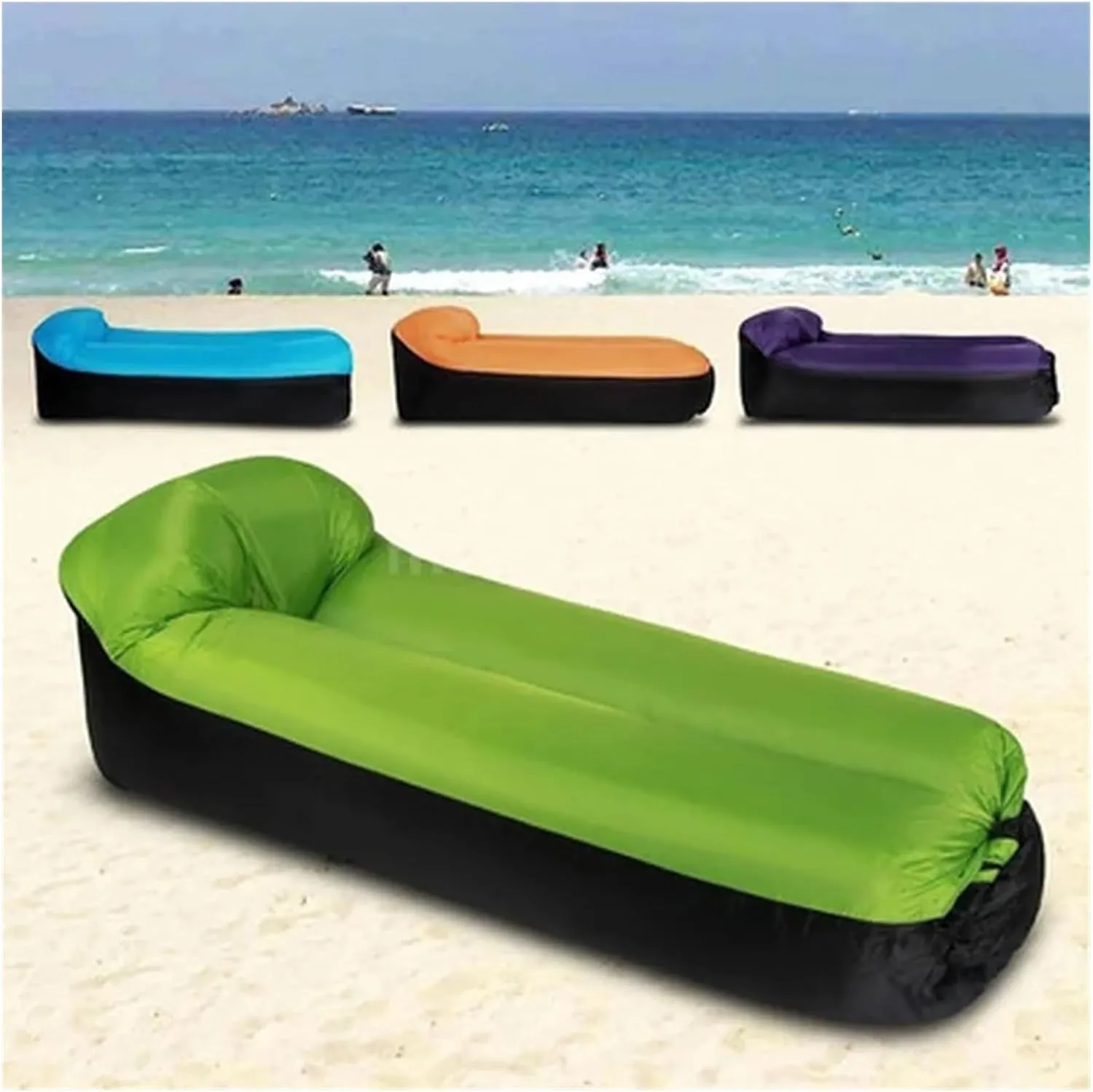 Recliner Inflatable Sofa Bag Camping Lazy Sleeping Bags Air Bed Adult Beach Lounge Chair Folding Camping Sleeping Bag Portable (Color : Rose)