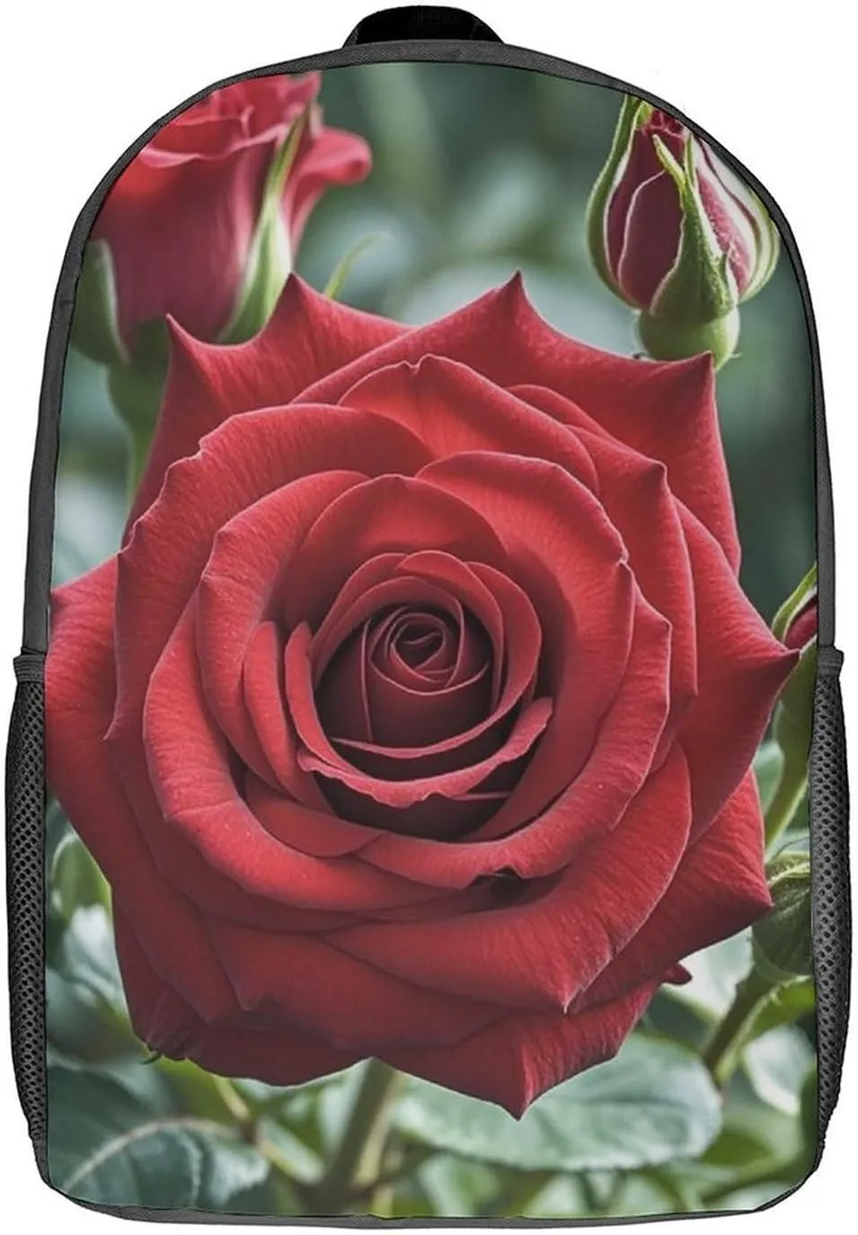 Red Rose Flower Backpack, Laptop Backpack for Men, 17 Inch Travel Hiking Daypack, Casual Backpack