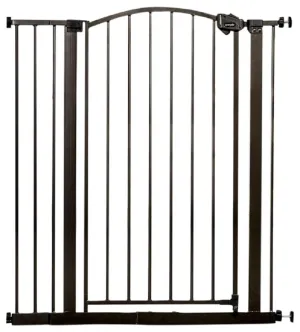 Regalo Home Accents Extra Tall Gate, Includes Two 4-Inch Extension Kit, Extends to 39.5", Includes 4 Pack Pressure Mount Kit and 4 Pack Wall Mount Kit, Bronze