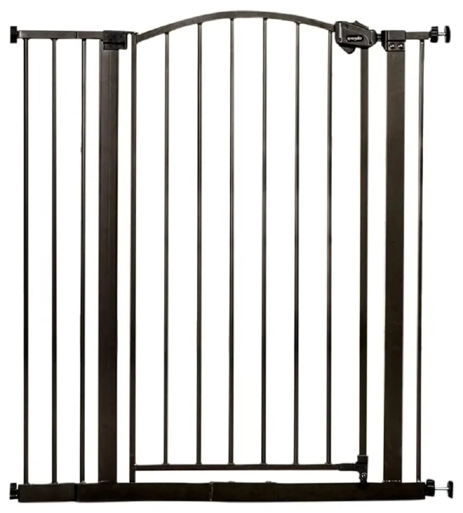 Regalo Home Accents Extra Tall Gate, Includes Two 4-Inch Extension Kit, Extends to 39.5", Includes 4 Pack Pressure Mount Kit and 4 Pack Wall Mount Kit, Bronze