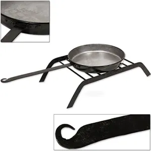 Renaissance Fair Medieval Campfire Grill & Skillet Cast Iron Replica Reenactment Cookware