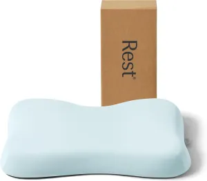 REST® Evercool® Cooling Pillow, Instant Cool-to-Touch Shell Fabric & Breathable Silicone Sponge Core for All-Night Temperature Regulation & Ergonomic Support, Medium Height, Light Blue