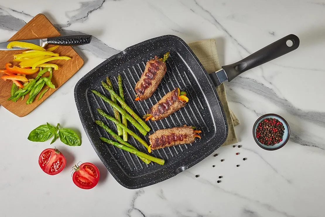 Resto Meridiana Non-Stick Grill Pan 28cm Black