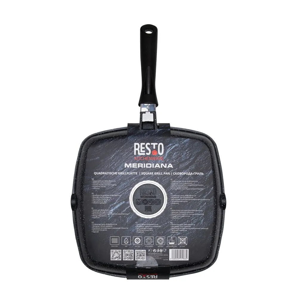 Resto Meridiana Non-Stick Grill Pan 28cm Black